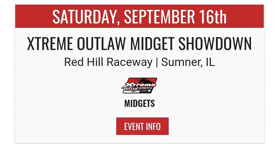 Another must see event scheduled at Red Hill!!! Xtreme Outlaw Midgets are coming...